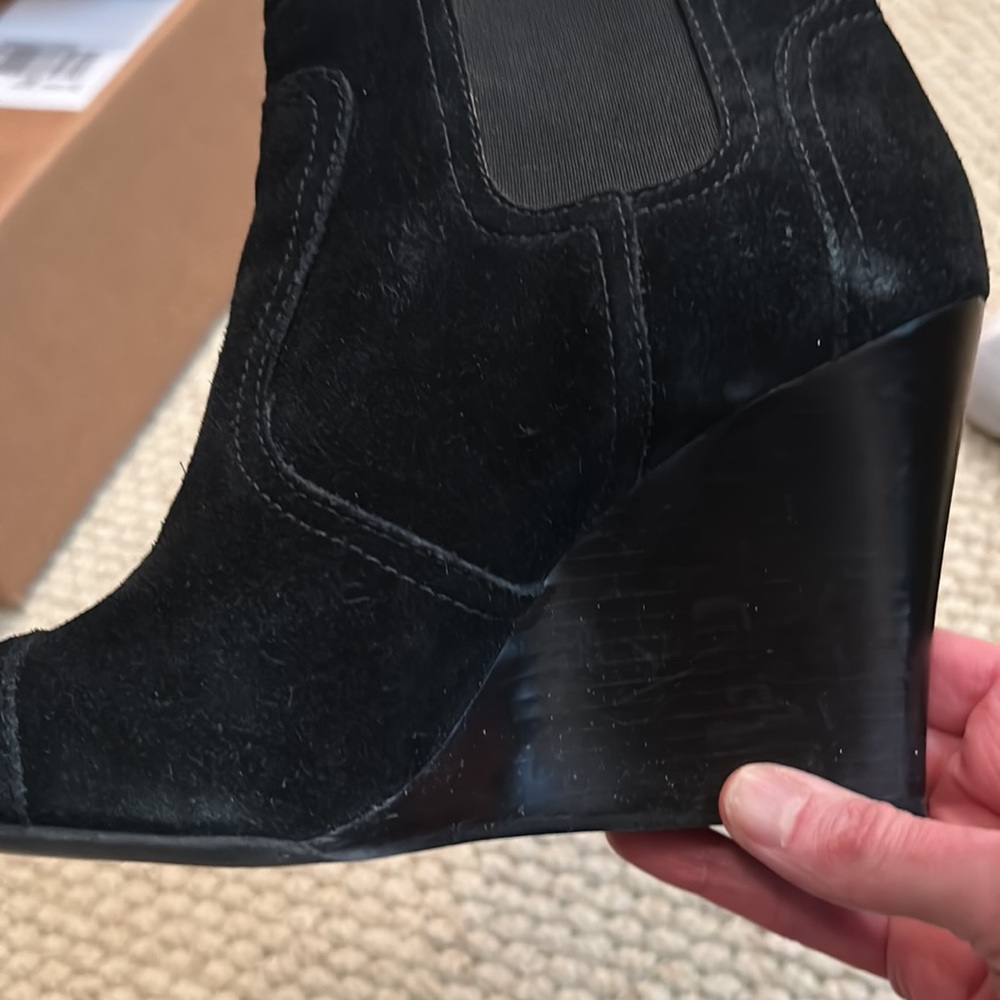 Tory Burch Adrienne Suede Wedge Ankle Bootie - Picture 13 of 15